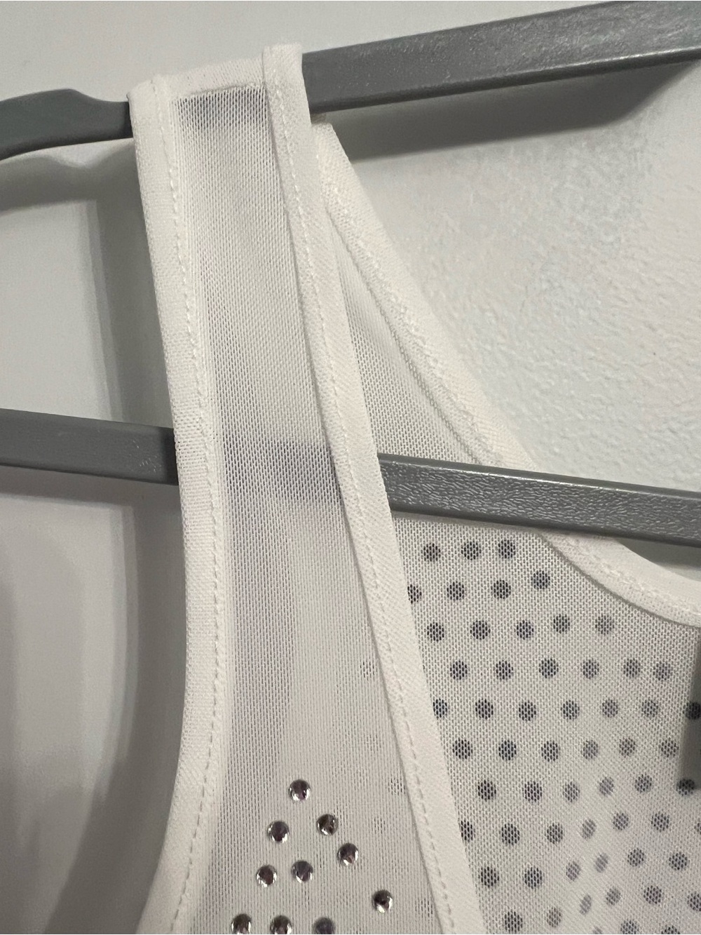 Cynthia Rowley White Studded Mesh Tank - Picture 5 of 6